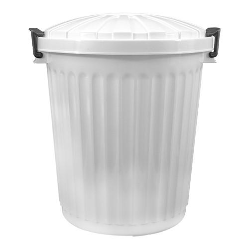 Afvalvat met Deksel 43L Wit